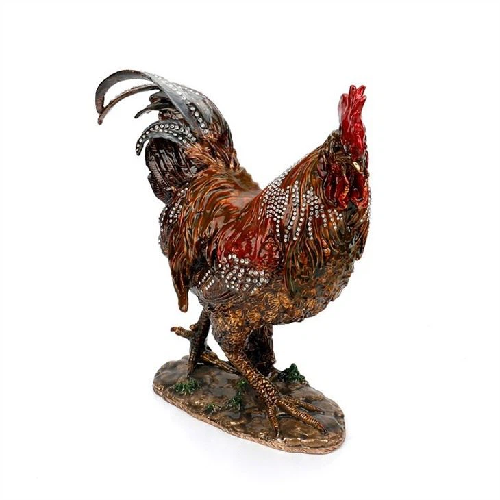 Wholesale Holiday Gifts Home Decoration Chicken Statue Rooster Metal Figurine